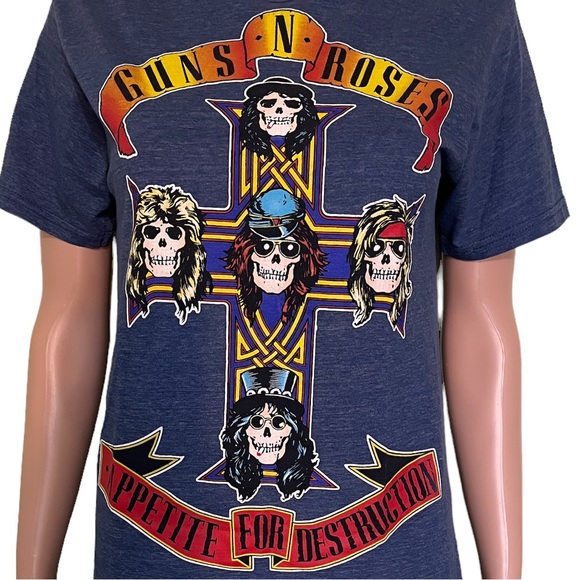 Guns-N-Roses Appetite For Destruction Graphic Short SleeveTee, Blue | S - Picture 3 of 12
